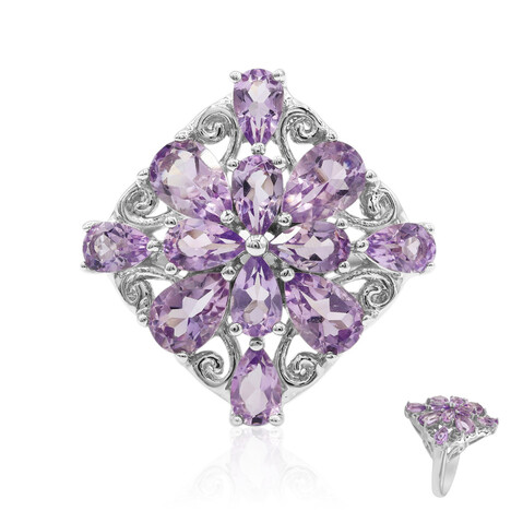 Zilveren ring met amethisten