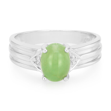 Zilveren ring met een keizerlijk chrysopraas