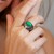 Green Turquoise Silver Ring (Desert Chic)
