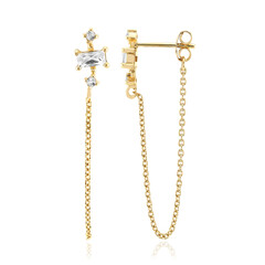 Pendientes en plata con Topacio blanco
