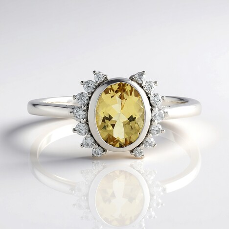 Bague en argent et Béryl jaune