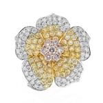 Pinkfarbener I1 Brillant-Goldring (CIRARI)