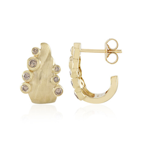 Gouden oorbellen met I2 Champagne Diamanten (de Melo)