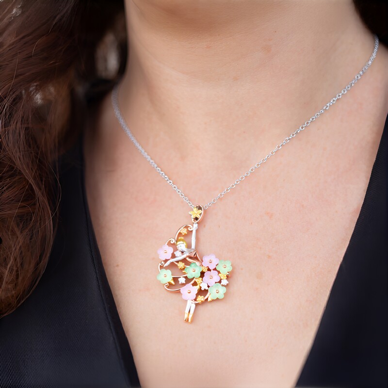 Edelstein-Silberhalskette (Gems en Vogue)