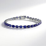 Bracciale in argento con Zaffiro Blu del Madagascar