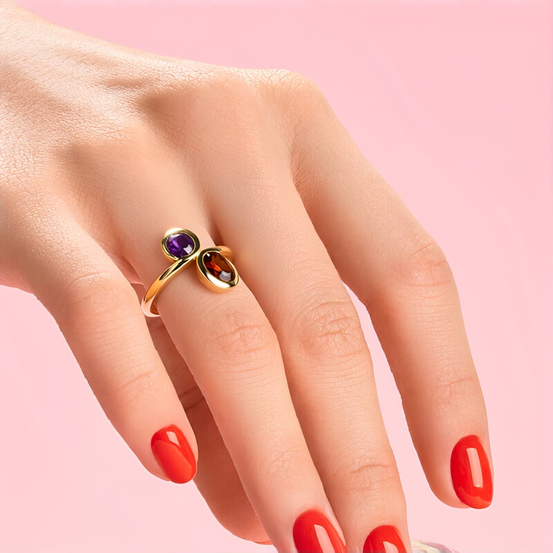 Zilveren ring met een Madeira citrien (KM by Juwelo)