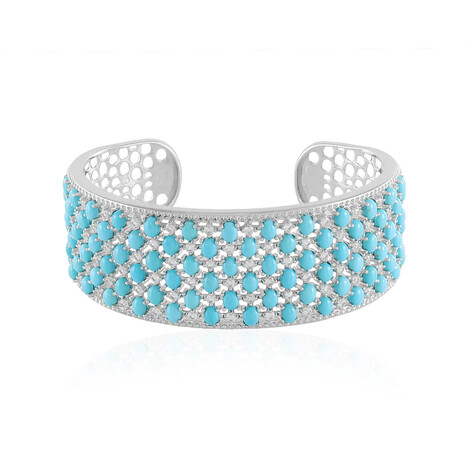 Brazalete en plata con Turquesa bella durmiente