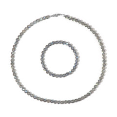 Zilveren set met labradorieten