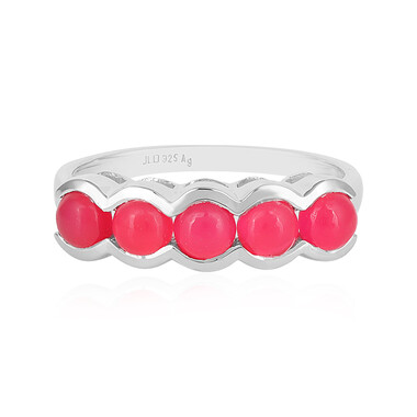 Anillo en plata con Calcedonia frambuesa
