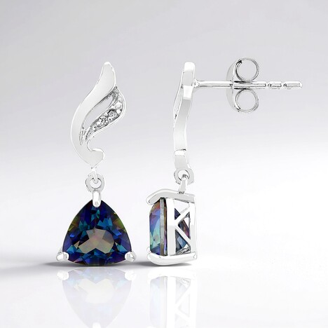 Orecchini in argento con Quarzo Mistico Blu