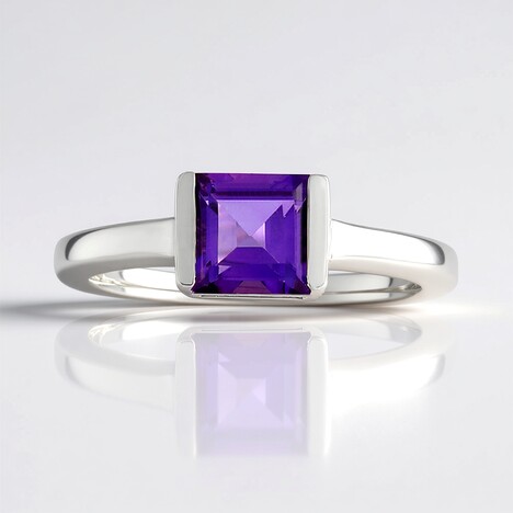 Bague en argent et Améthyste d'Uruguay