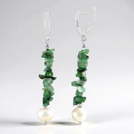 Zambian Emerald Silver Earrings (Riya)