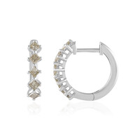 Gouden oorbellen met I2 Bruine Diamanten