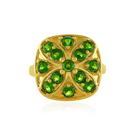 Zilveren ring met Russische diopsiedstenen