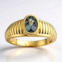 Anello in oro con Tanzanite Blu-Verde Non Riscaldata