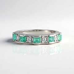 Anello in argento con Smeraldo Russo
