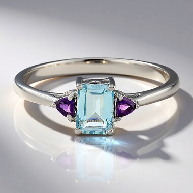 Sky Blue Topaz Silver Ring