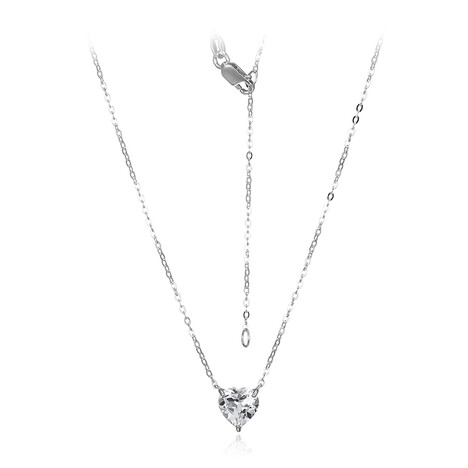 Zilveren halsketting met een witte topaas