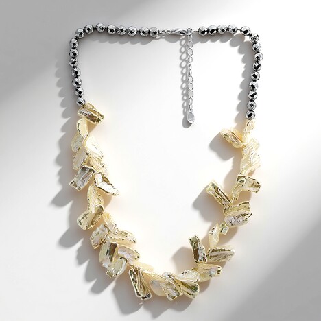 Collana in argento con Perla Keshi (TPC)