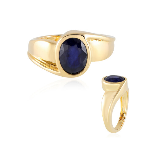 Bague en argent et Saphir bleu de Madagascar