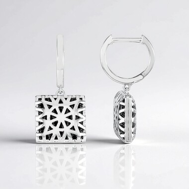 Boucles d'oreilles en argent et Spinelle noir