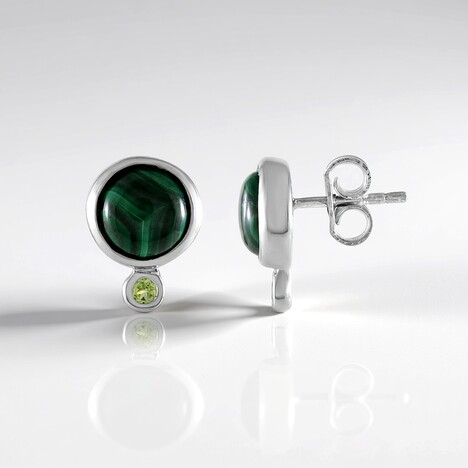 Orecchini in argento con Malachite