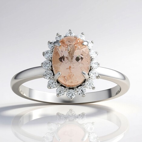 Anello in argento con Morganite Brasiliana
