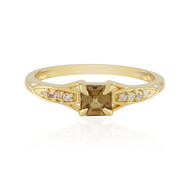 Zilveren ring met een Gele Zirkoon