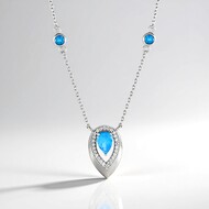Collar en plata con Apatita azul neón