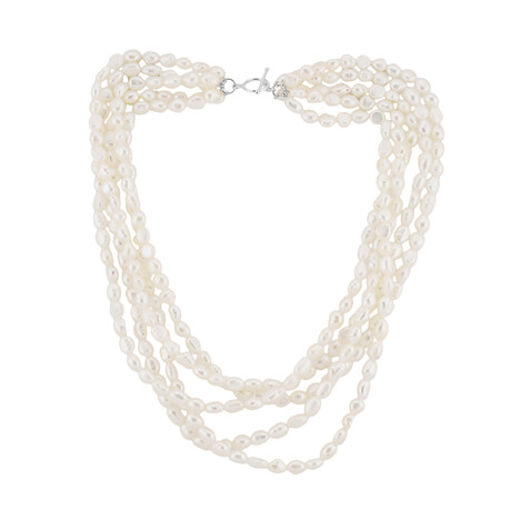 Collier en argent et Perle keshi blanche d’eau douce (TPC)