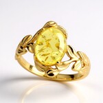 Anello in argento con Ambra Baltica Limone (dagen)