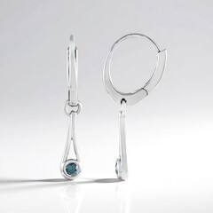Orecchini in argento con Diamante Blu I2