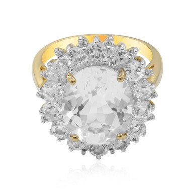 Zilveren ring met een witte topaas