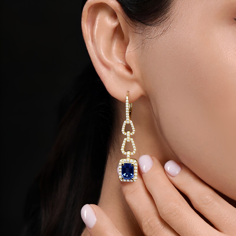 Pendientes en oro con Tanzanita AAA (CIRARI)