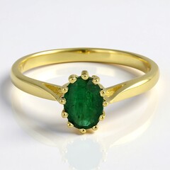 Anello placcato in oro con Smeraldo Bahia
