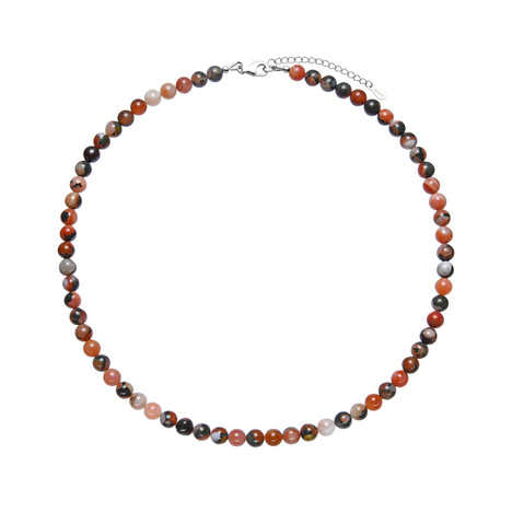 Achat-Silberhalskette