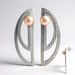 Orecchini in argento con Perla d'Acqua Dolce Arancione (TPC)