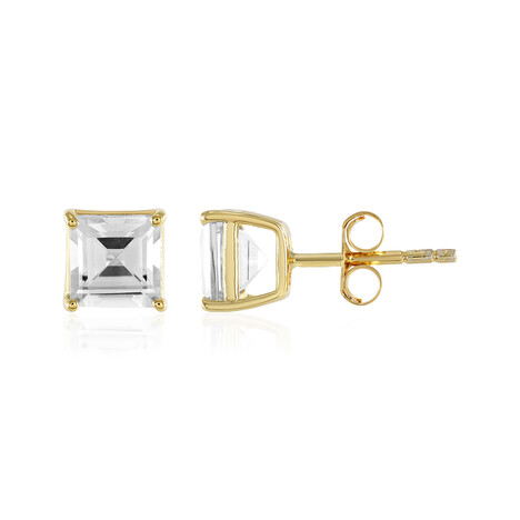 Pendientes en plata con Topacio blanco