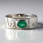 Anello in argento con Smeraldo Russo