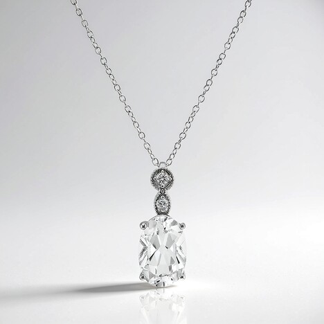 Collana in argento con Topazio Bianco