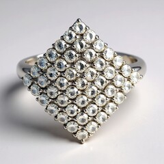Anello placcato in platino con Diamante Cioccolato