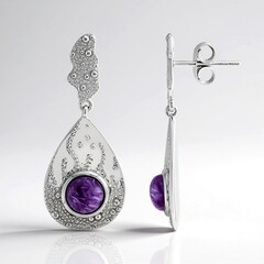 Orecchini in argento con Charoite