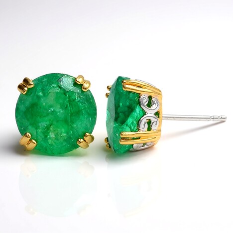 Orecchini in argento con Smeraldo pozzo D8 (Gems en Vogue)