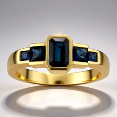 Anello in oro con Zaffiro blu Kings Plains