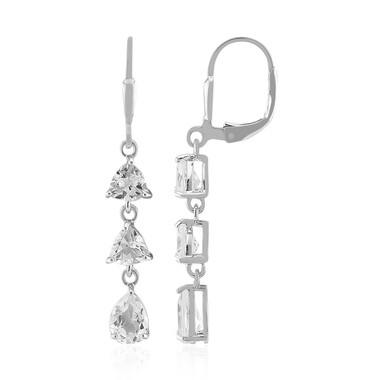 Boucles d'oreilles en argent et Topaze blanche