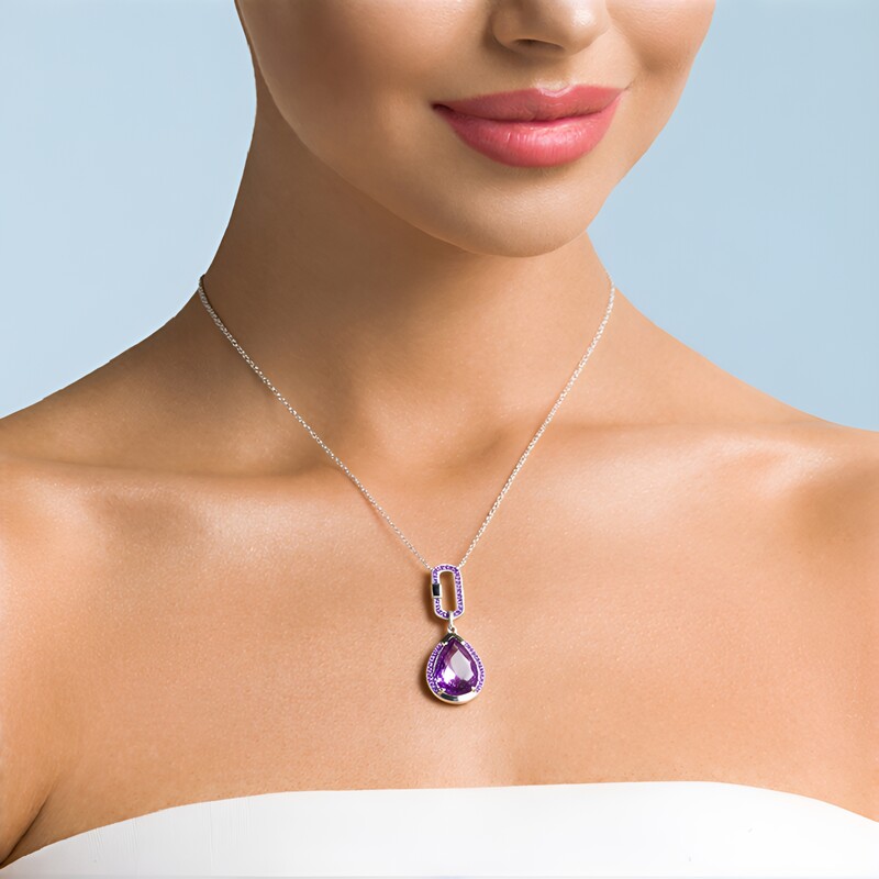 Collana in argento con Ametista Rose de France