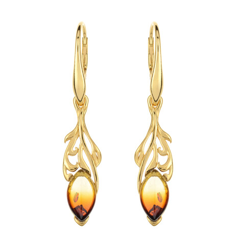 Zilveren oorbellen met zonsopgang Baltische barnstenen (dagen)