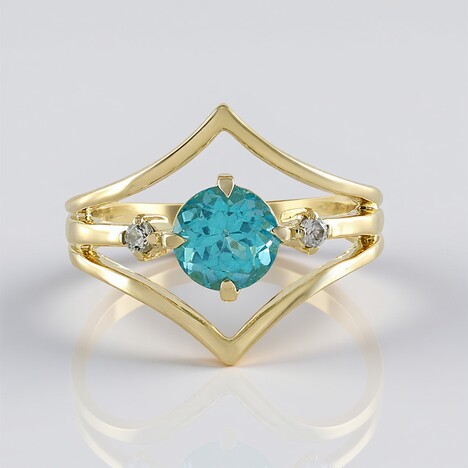 Anello in oro con Apatite Paraiba (Adela Gold)