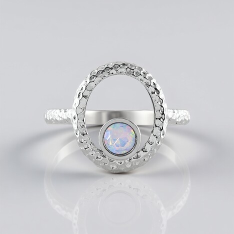 Anello in argento con Opale di Welo (MONOSONO COLLECTION)