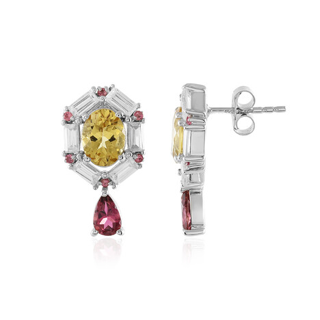 Gelber Beryll-Silberohrringe